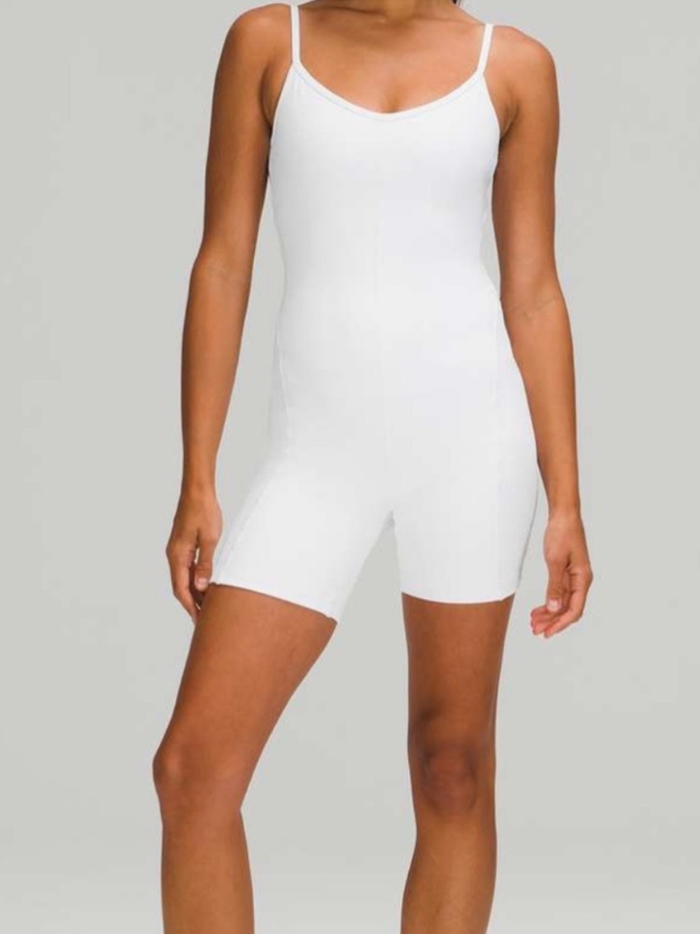Lululemon White Women's Short Jumpsuit Stretch Biker Romper